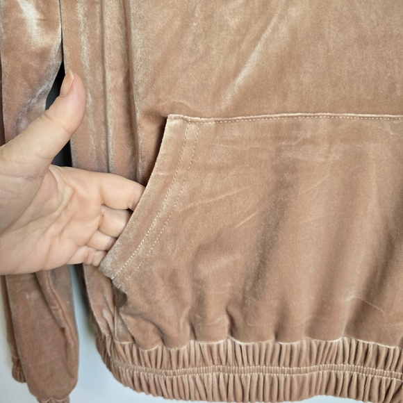 Anthropologie New Current Air Quarter Zip Velvet Velour Pullover SZ Medium Y2K - Picture 3 of 13